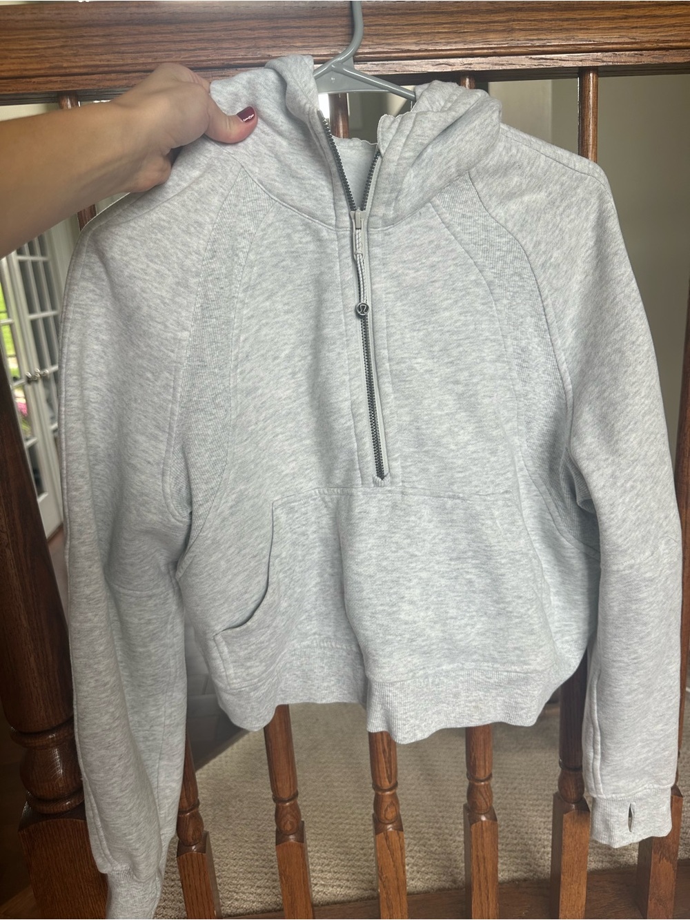 Lululemon Light Heather Gray Half-Zip Hoodie